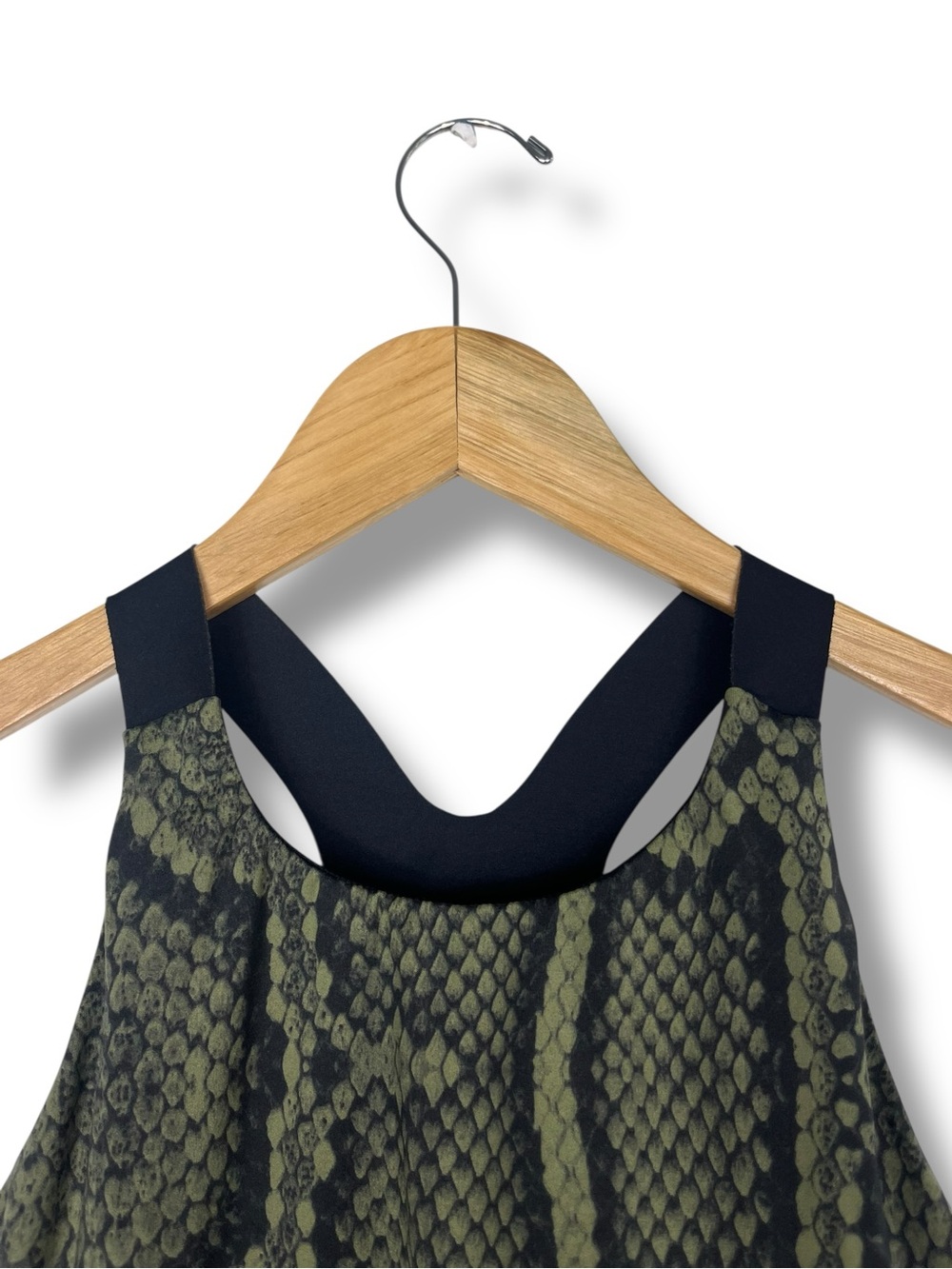 VARLEY Sherman High Neck Sports Bra Longline Large Boa Snakeskin Green Neoprene - Picture 3 of 7